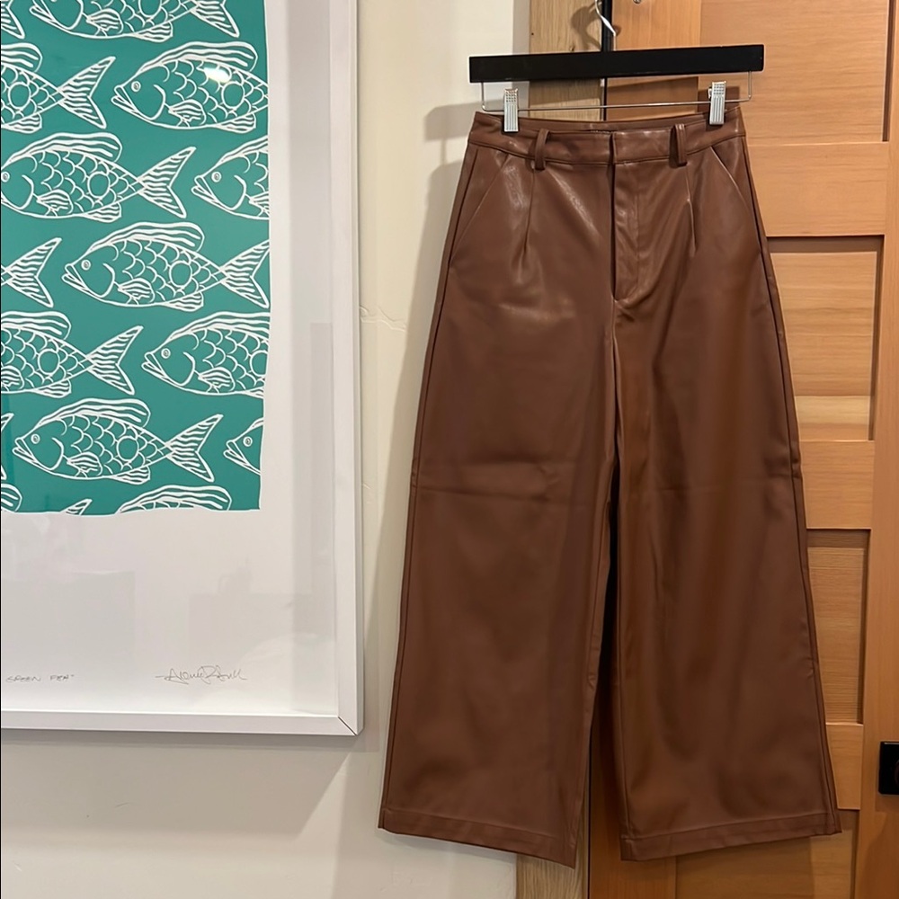 Forever 21 Tan Faux Leather Pants